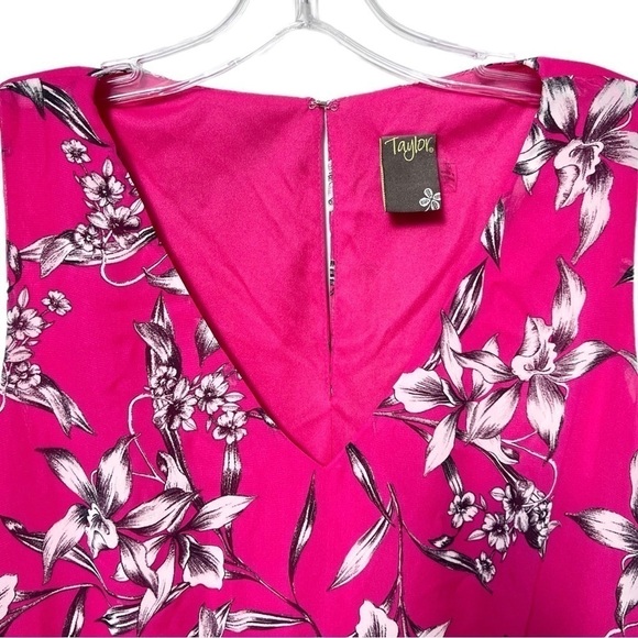 TAYLOR Long Formal Dress Sleeveless Fuchsia Black and Cream Size 10 NWT - Picture 3 of 11